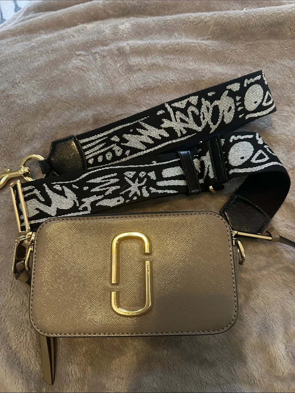 Marc By Marc Jacobs Taupe Crossbody with Gold Hardware